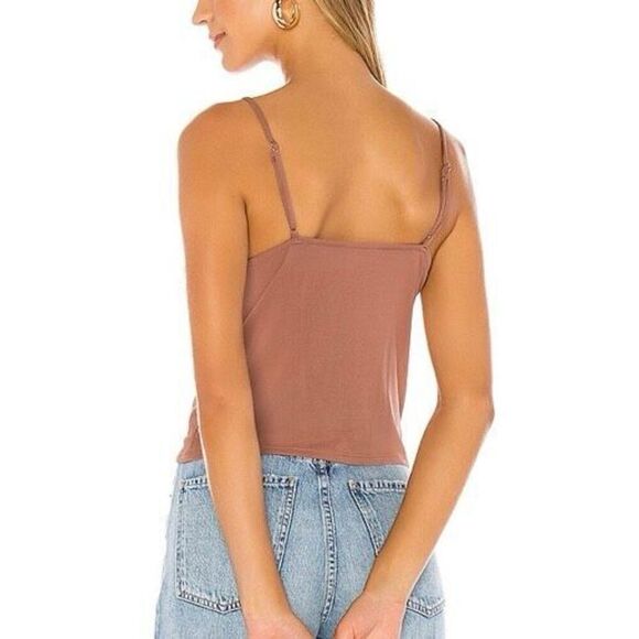 Lovers + Friends Bree Mink Pink Draped Front Slinky Tank Top NWT Size Small - Picture 2 of 7